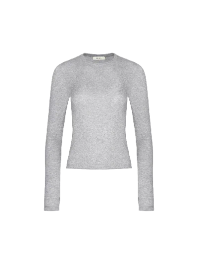 Pangaia Women's 365 Cotton-stretch Long-sleeved Top — Grey-marl In Grey Marl
