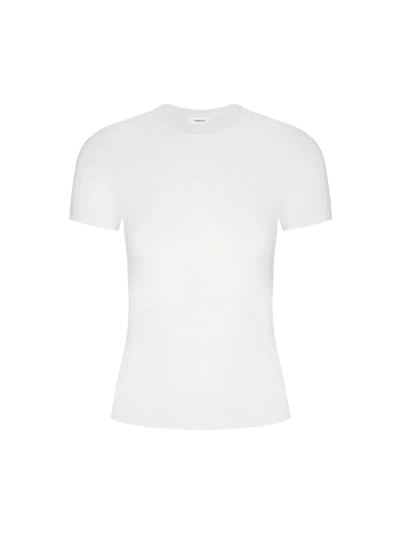 Shop Pangaia Women's 365 Cotton-stretch T-shirt In Off-white