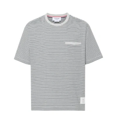Shop Thom Browne T-shirts And Polos In Medium Blue