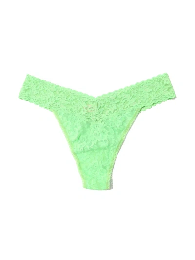 Shop Hanky Panky Signature Lace Original Rise Thong In Green