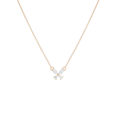 Shop Aurate New York Diamond Butterfly Necklace In Rose