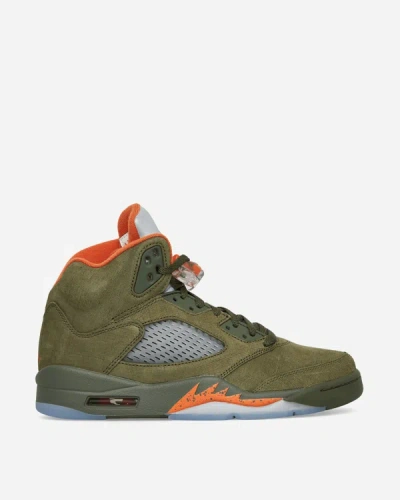Shop Nike Air Jordan 5 Retro Sneakers Army Olive In Brown