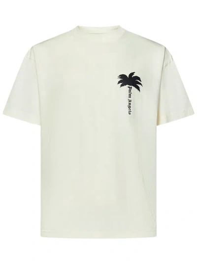 Shop Palm Angels T-shirt  In Bianco