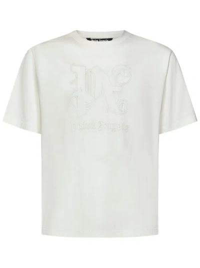 Shop Palm Angels T-shirt In Bianco