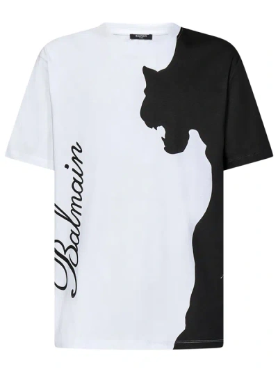 Shop Balmain Paris T-shirt In Bianco