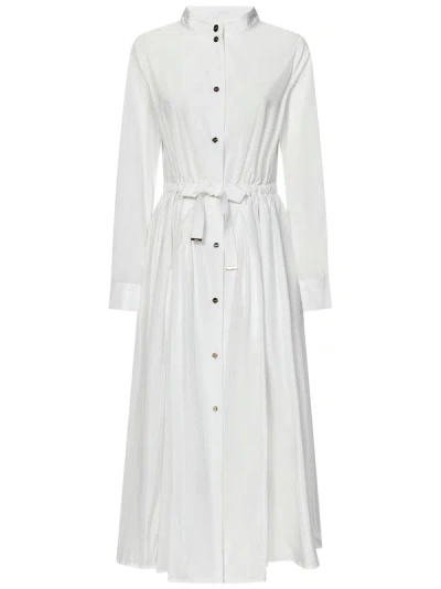 Shop Herno Midi Dress In Bianco
