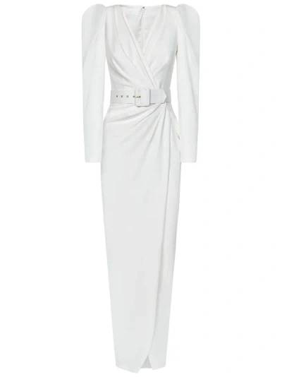 Shop Rhea Costa Chloe Long Dress In Bianco