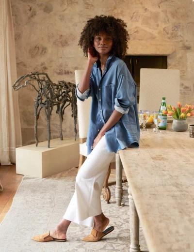 Frank & Eileen Galway Gaucho Denim Jeans In White In White