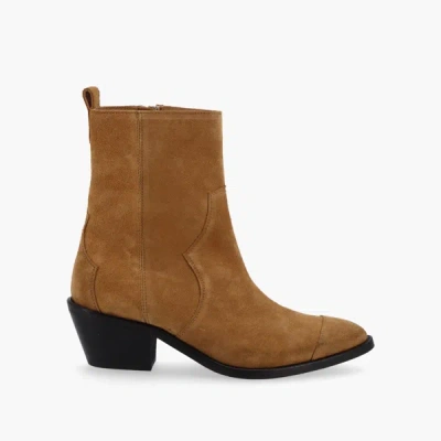 Shop Alohas Austin Suede Tan Leather Ankle Boots In Brown
