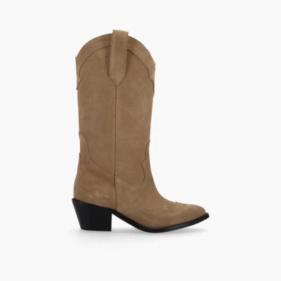 Shop Alohas Liberty Suede Beige Leather Boots