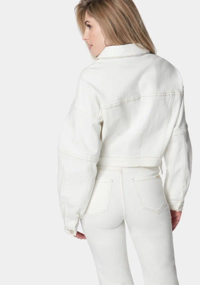 Bebe Dropped Shoulder D Ring Detail Oversized Denim Jacket In Soft White Wash