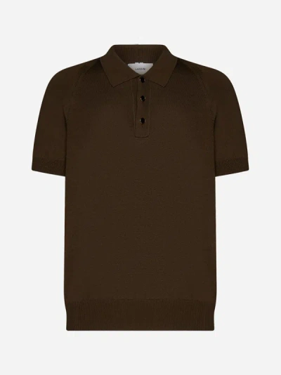 Shop Lardini Cotton And Viscose Polo Shirt In Brown