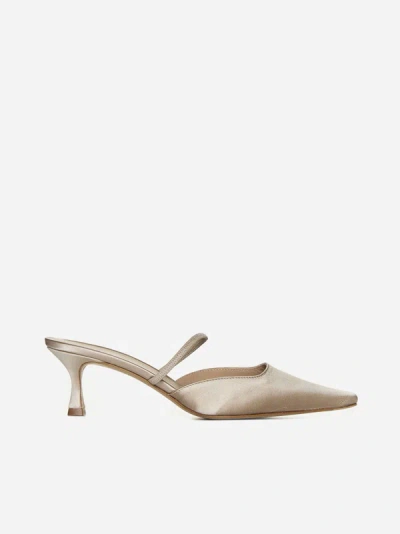 Shop Roberto Festa Ambrosia Satin Mules In Cream