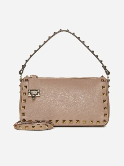 Shop Valentino Rockstud Small Bag In Poudre