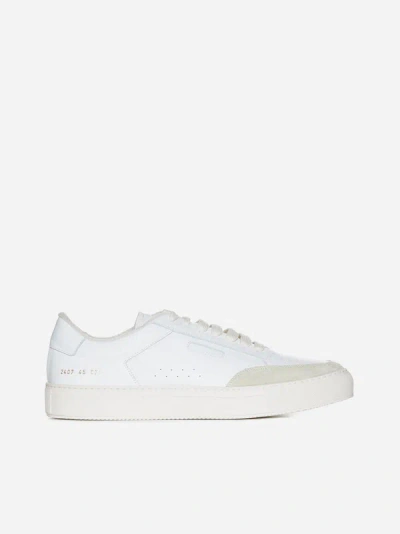 Shop Common Projects Tennis Pro Leather Sneakers In White