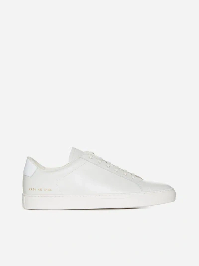 Shop Common Projects Retro Bumpy Leather Sneakers In Vintage White