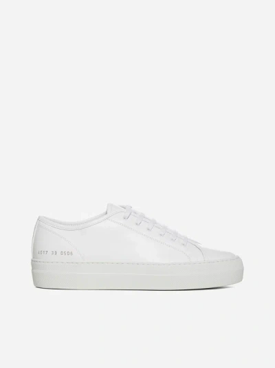 Shop Common Projects Tournament Low Super Leather Sneakers In White