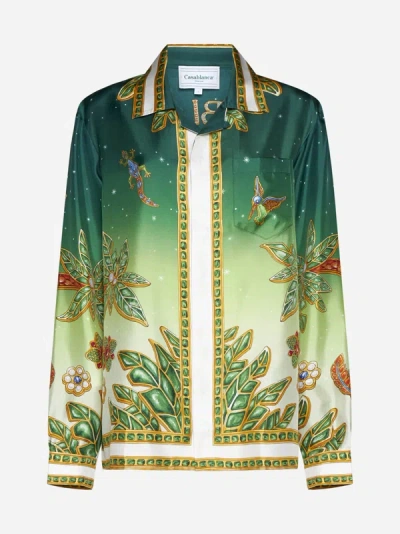 Shop Casablanca Joyaux D'afrique Silk Shirt In Multicolor