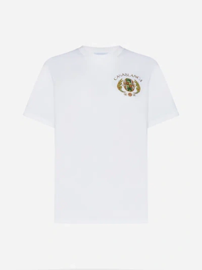 Shop Casablanca Joyaux D'afrique Tennis Club Cotton T-shirt In White