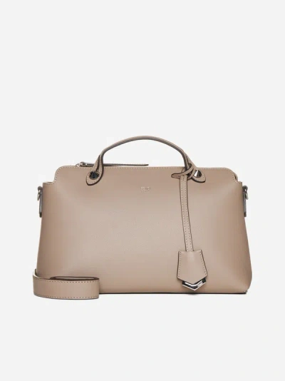Shop Fendi By The Way Leather Medium Bag In Dove Grey