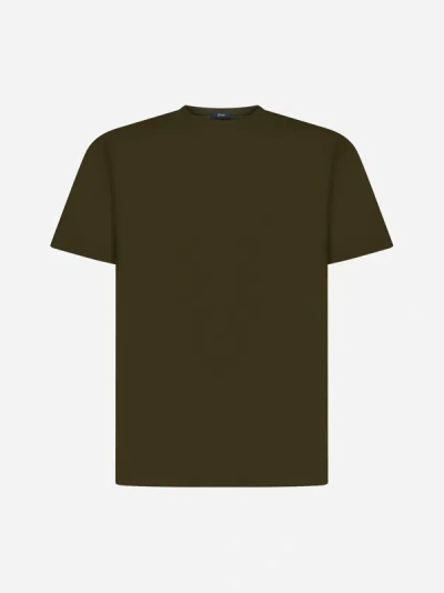 Shop Herno Cotton T-shirt In Military Green