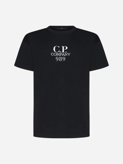 Shop C.p. Company Logo Cotton T-shirt In Black