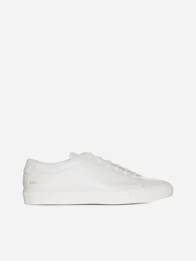 Shop Common Projects Original Achilles Low Leather Sneakers In Warm White