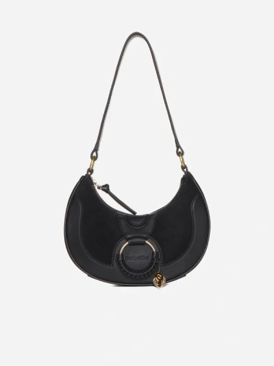 Shop See By Chloé Hana Leather And Suede Bag In Black