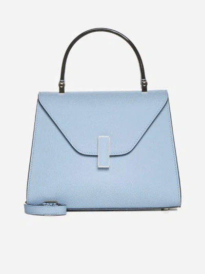 Shop Valextra Iside Small Leather Bag In Sky Blue