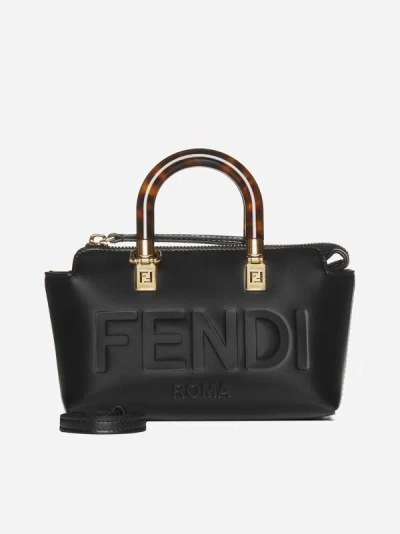 Shop Fendi By The Way Mini Leather Bag In Black