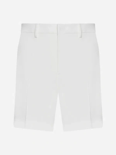 Shop Valentino Cotton Shorts In Ivory