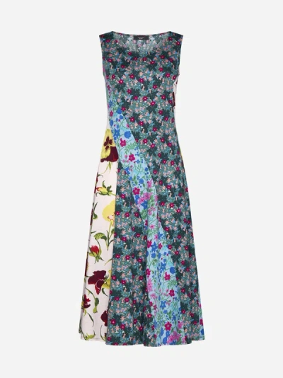 Shop Weekend Max Mara Tappeto Patchwork Cotton Midi Dress In Multicolor