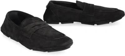Shop Dolce & Gabbana Suede Loafers In Black
