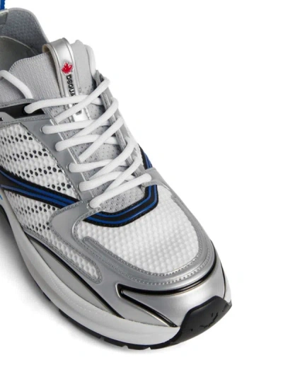 Dsquared2 Dash Low Top Sneakers In Argento+nero+blu