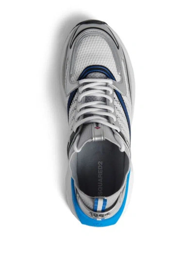 Shop Dsquared2 Sneakers In Argento+nero+blu