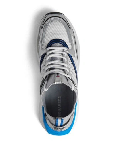 Dsquared2 Dash Low Top Sneakers In Argento+nero+blu