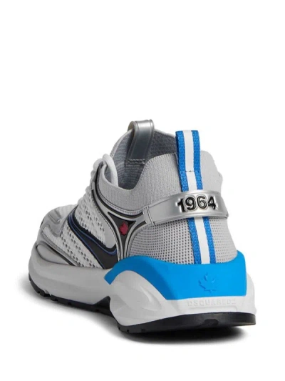 Dsquared2 Dash Low Top Sneakers In Argento+nero+blu