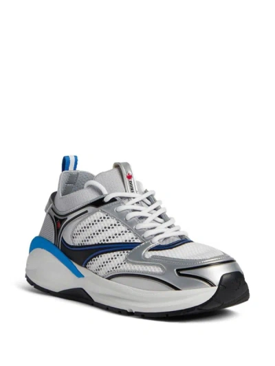 Dsquared2 Dash Low Top Sneakers In Argento+nero+blu