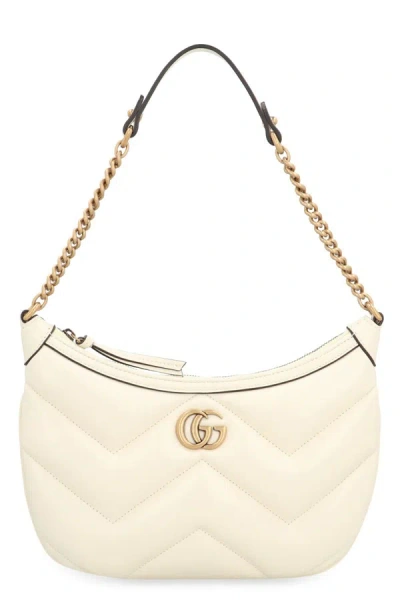 Shop Gucci Gg Marmont Quilted Leather Shoulder Bag In White