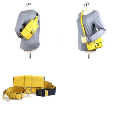 Shop Fendi Baguette Yellow Leather Shoulder Bag ()
