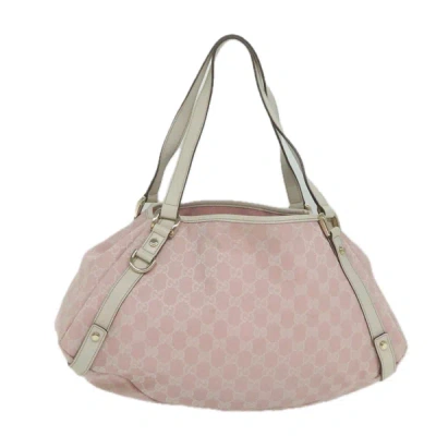 Shop Gucci Abbey Pink Canvas Shoulder Bag ()