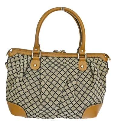 Shop Gucci Diamante Beige Canvas Shoulder Bag ()
