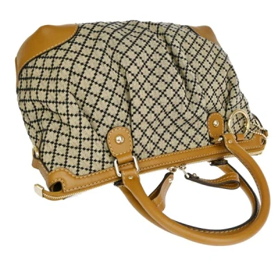 Shop Gucci Diamante Beige Canvas Shoulder Bag ()