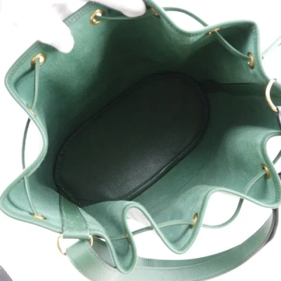 Shop Hermes Hermès Market Green Leather Shoulder Bag ()