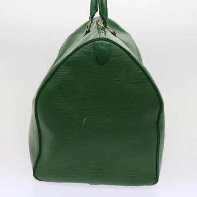 Pre-owned Louis Vuitton Keepall 60 Green Leather Travel Bag ()