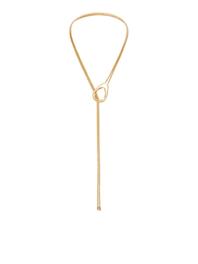 Shop Tom Ford Brass Hera Lariat Necklace In Metallic
