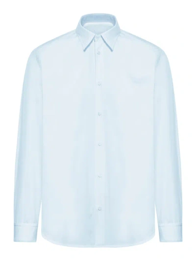 Shop Oamc Mark Shirt With Patch In Blue