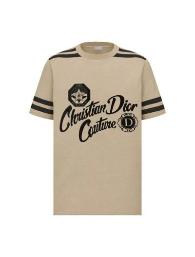 Shop Dior T-shirt Christian  Couture Dalla Vestibilità Comoda In Brown