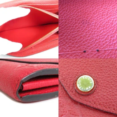 Pre-owned Louis Vuitton Portefeuille Sarah Red Canvas Wallet  ()