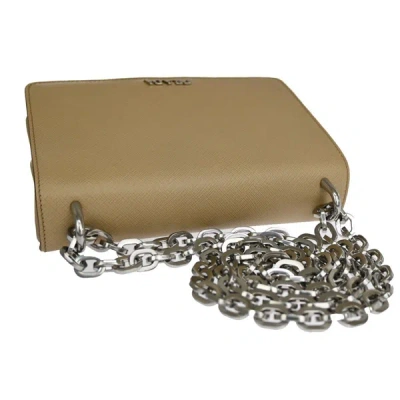 Shop Prada Saffiano Beige Leather Shoulder Bag ()